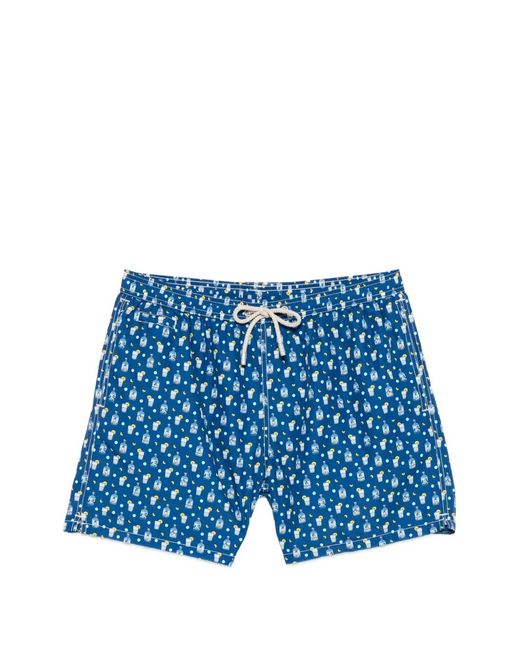 Mc2 Saint Barth Blue Lighting Micro Graphic-Print Swim Shorts for men