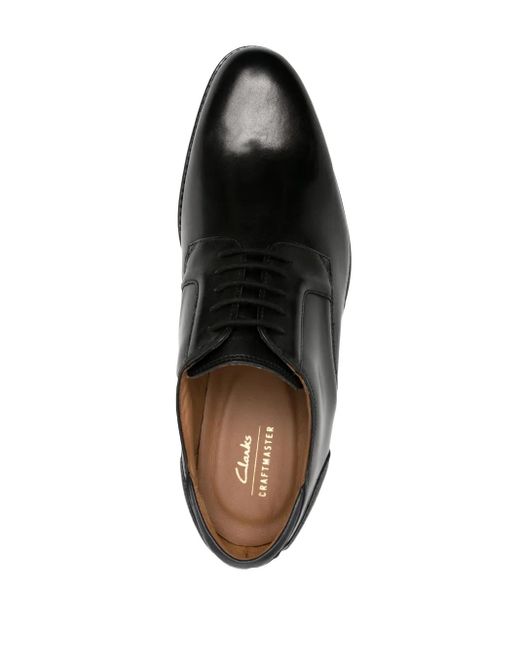 Clarks Black Craft Arlo Lace Leather Derby Shoes for men