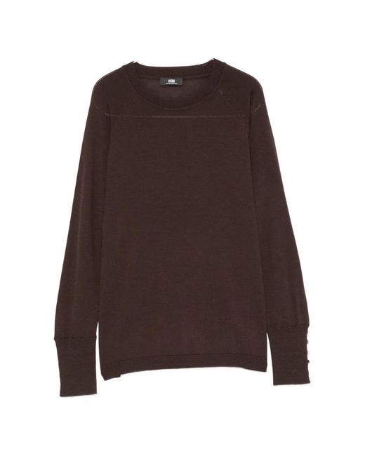 Alpha Studio Brown Button-Cuff Sweater