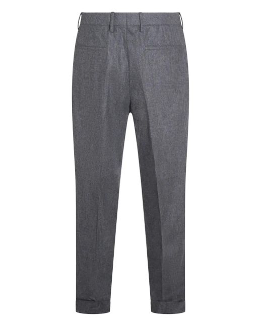 GTA IL PANTALONE Gray Pleated Wool Trousers for men