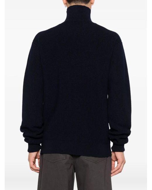 Jil Sander Geribbelde Coltrui in het Blue voor heren