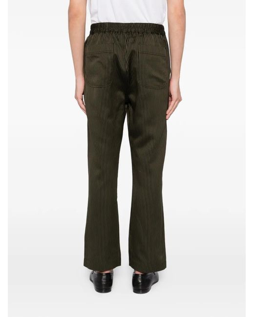 Tom Ford Green Bengal-Stripe Pleated Trousers for men
