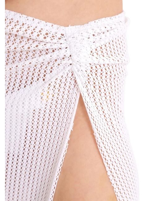Amir Slama White X Jade Picon Openwork Beach Skirt