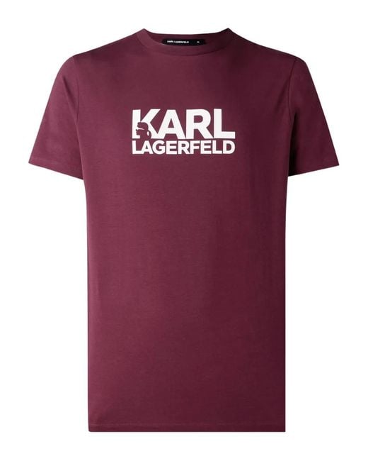 Karl Lagerfeld Purple Logo T-Shirt for men