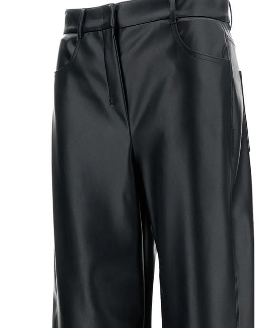 Max Mara Black Faux-Leather Trousers