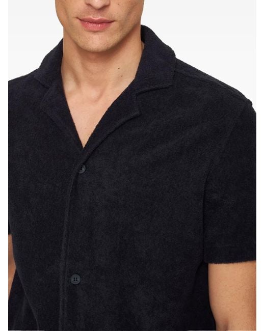 Orlebar Brown Blue Short-sleeve Button-fastening Shirt for men