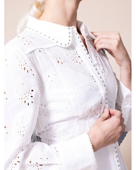 Dorothee Schumacher White Embroidered Midi Shirtdress