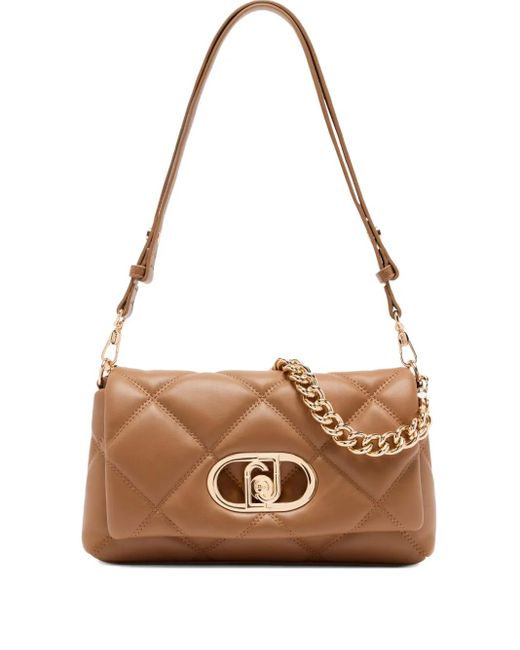 Liu Jo Brown Medium Lapuffy Quilted Logo-Plaque Shoulder Bag
