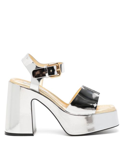 Stella McCartney White X Sorayama Skyla Mirrored Platform Sandals