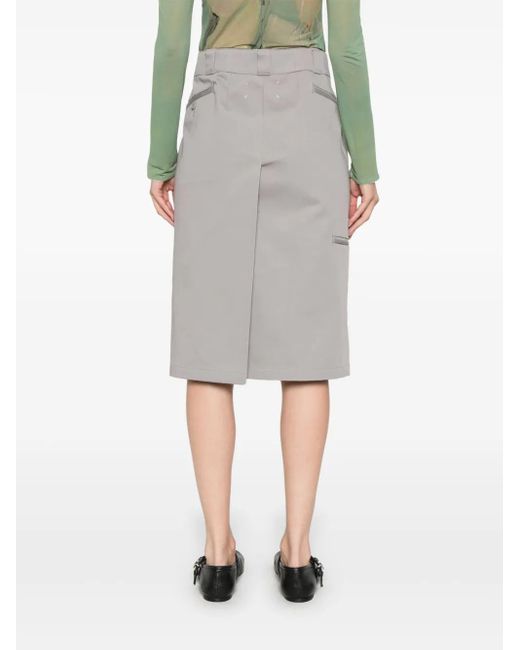 Maison Margiela Gray Cotton Midi Skirt