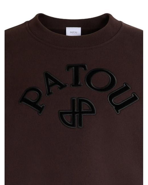 Patou Black Logo-Patch Cropped Sweater