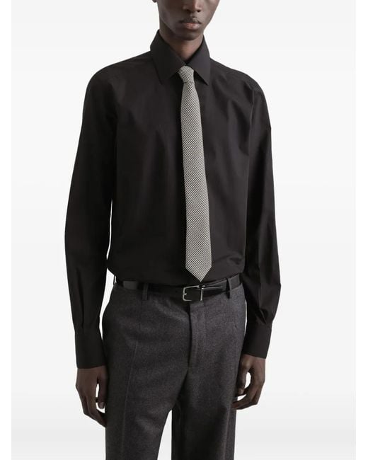 Dolce & Gabbana White Check-Pattern Pointed Tie for men