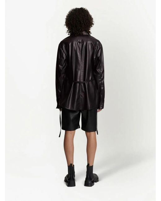 Proenza Schouler Black Faux-Leather Shirt Jacket