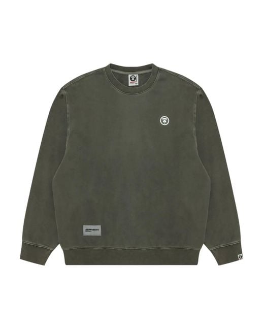 Aape By A Bathing Ape Green Logo-Patch Crew-Neck Sweatshirt for men