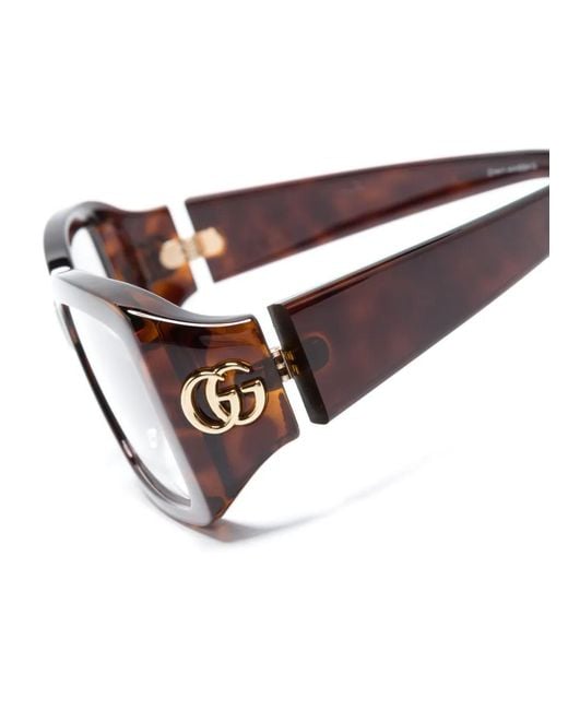 Gucci Brown Tortoiseshell-Effect Square-Frame Glasses