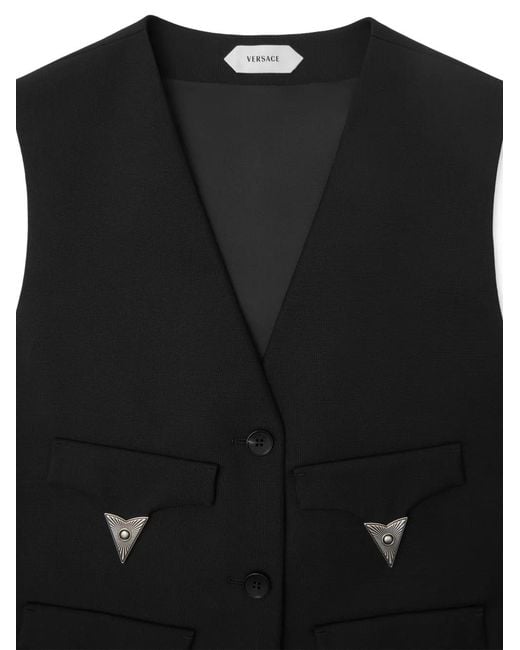 Versace Black Wool Mohair Vest