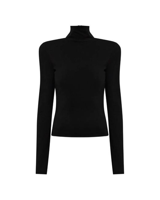 DSquared² Black Shoulder-Pad Turtleneck Top