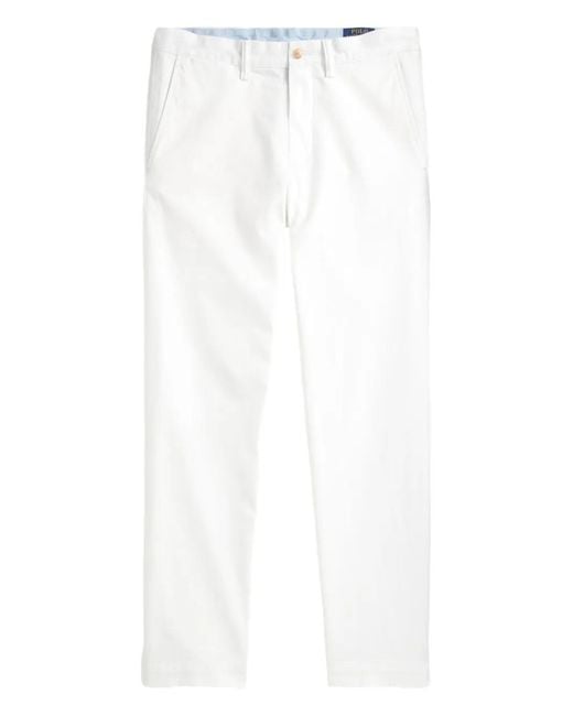 Polo Ralph Lauren White Stretch Twill Trousers for men