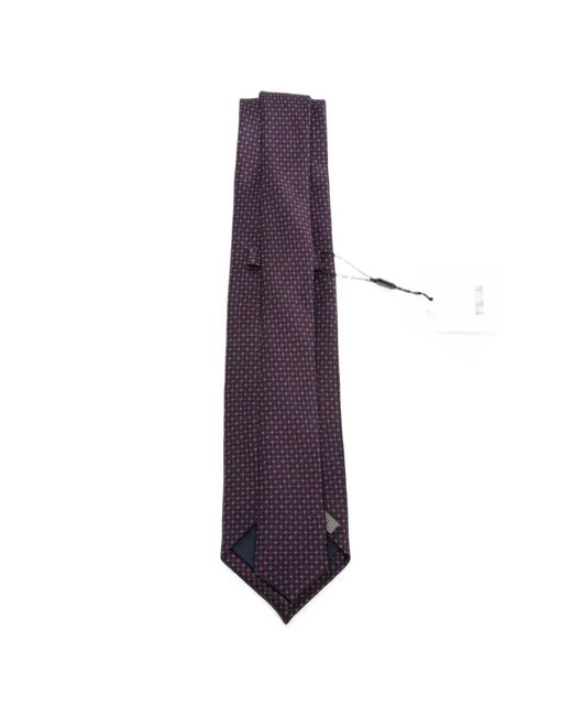 Corneliani Purple Geometric-Pattern Silk Tie for men