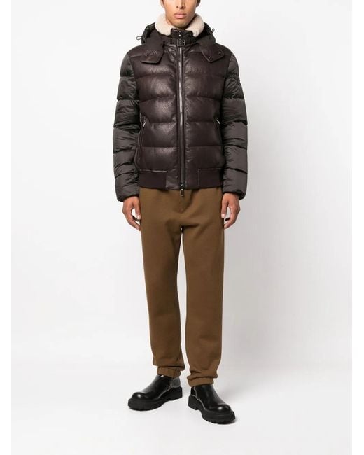 Moorer Black Panelled Down-Padded Jacket for men