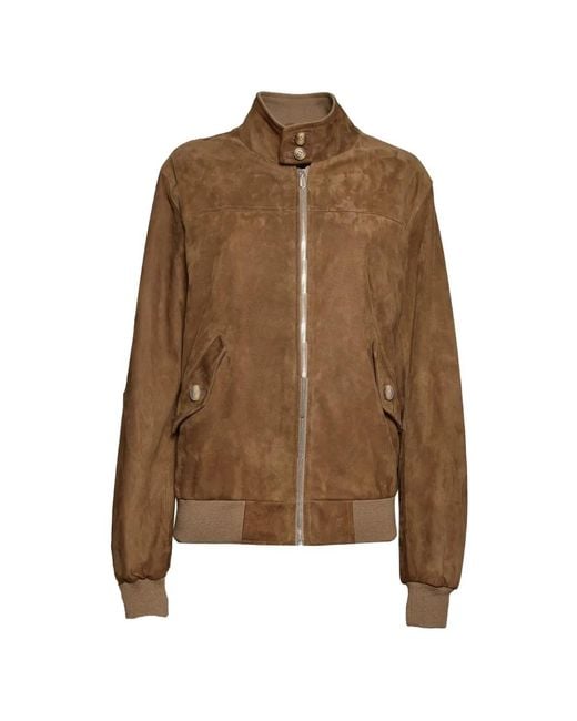 Blusotto Brown Suede Zip-Up Jacket for men