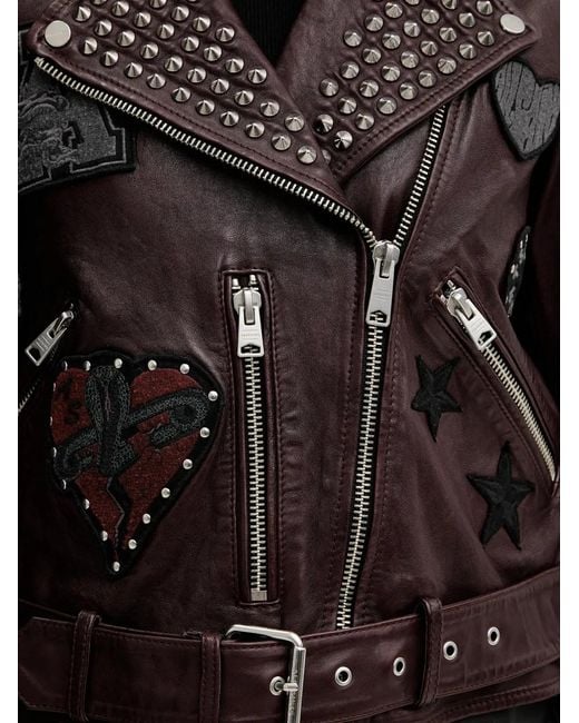 AllSaints Black Veste De Moto College En Cuir