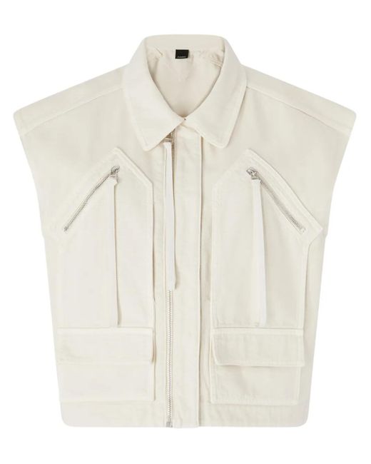 Pinko White Gerard Cropped Vest