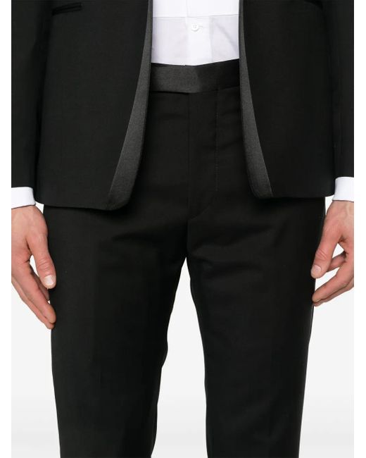 Tagliatore Black Satin-Trim Suit for men