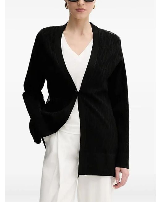 ARMANI EXCHANGE Black Wide-Hem Long-Sleeves Cardigan