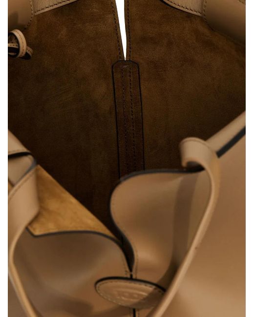 Borsa Tote Di Bag Folio Piccola di Tod's in Brown