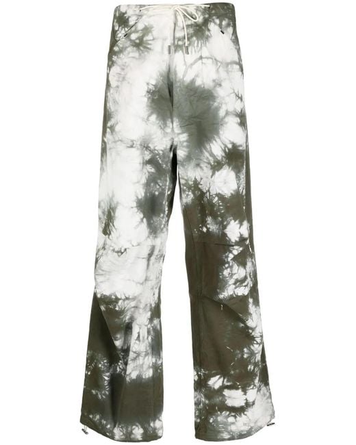 DARKPARK White Tie-Dye Cargo Trousers