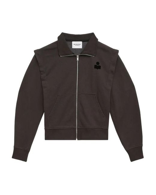 Isabel Marant Black Marant Etoile Madilia Logo Cotton Sweatshirt