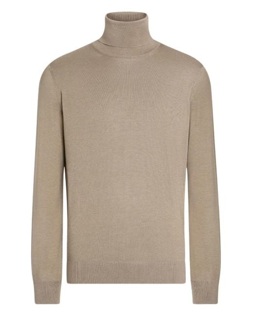 Jersey con cuello alto Zegna de hombre de color Natural