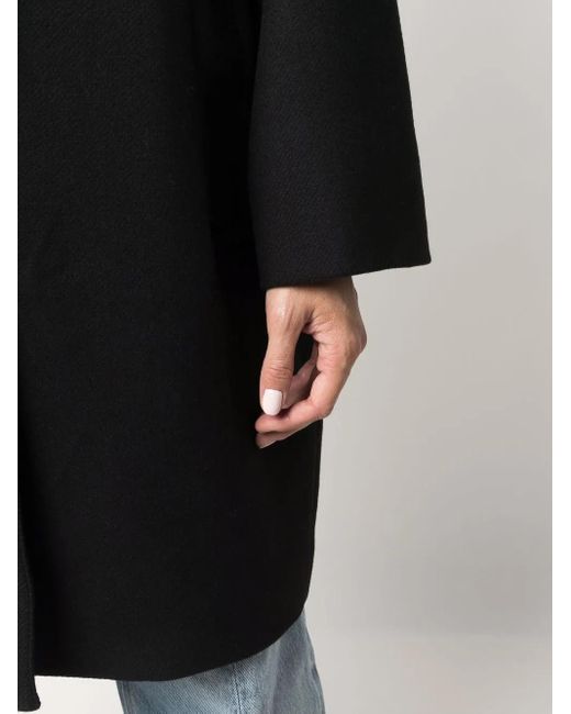 Palm Angels Black Wool-blend Single-breasted Coat
