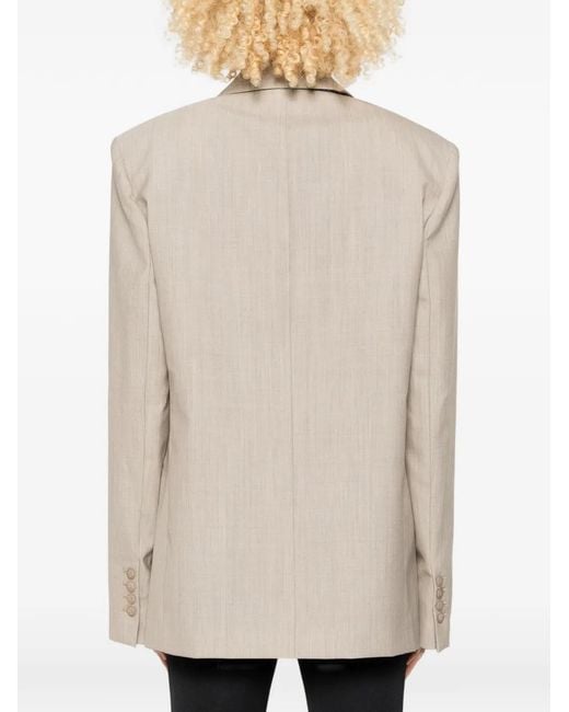 Frankie Shop White Double-Breasted Blazer