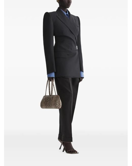 Mugler Black Twisted Double Breasted Jacket