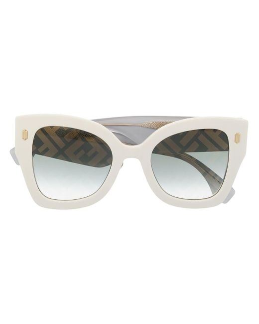 Fendi White Roma Oversized Sunglasses