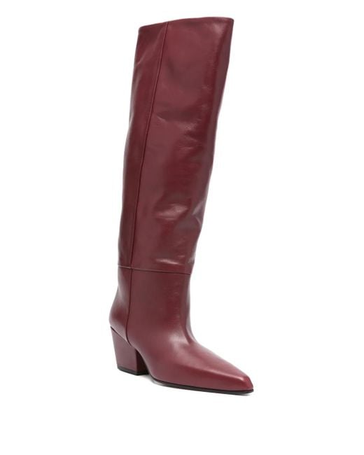 Paris Texas Red 70Mm Calf Leather Pointed-Toe Boots