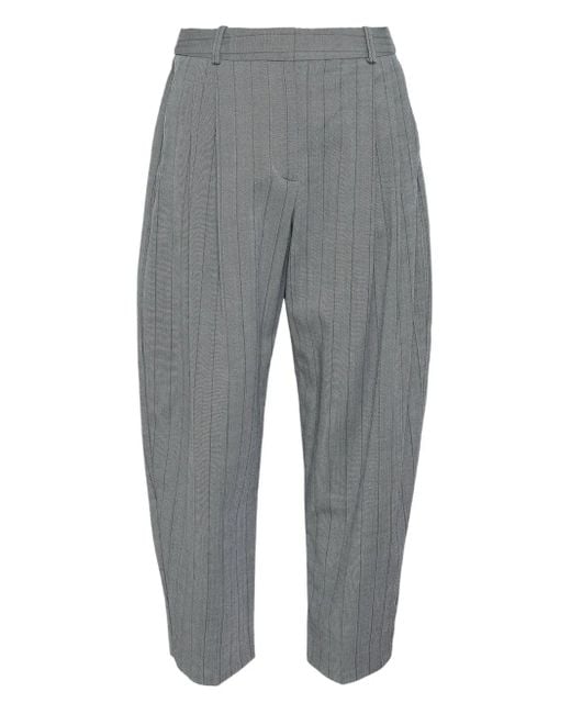 Stella McCartney Gray Pinstripe Pleated Trousers