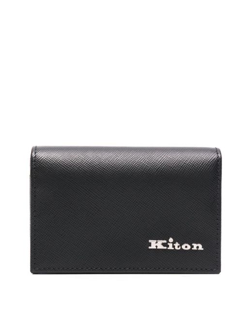 Kiton Black Logo-lettering Wallet for men