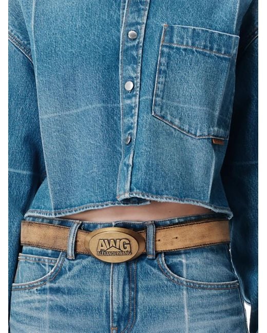 Camicia Con Effetto Schiarito di Alexander Wang in Blue