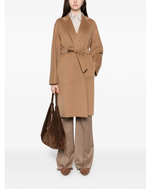 Max Mara Brown Aceri Tie-waist Coat