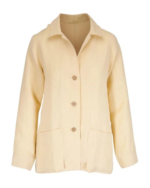 Peter Cohen Natural Button-Up Long-Sleeve Jacket