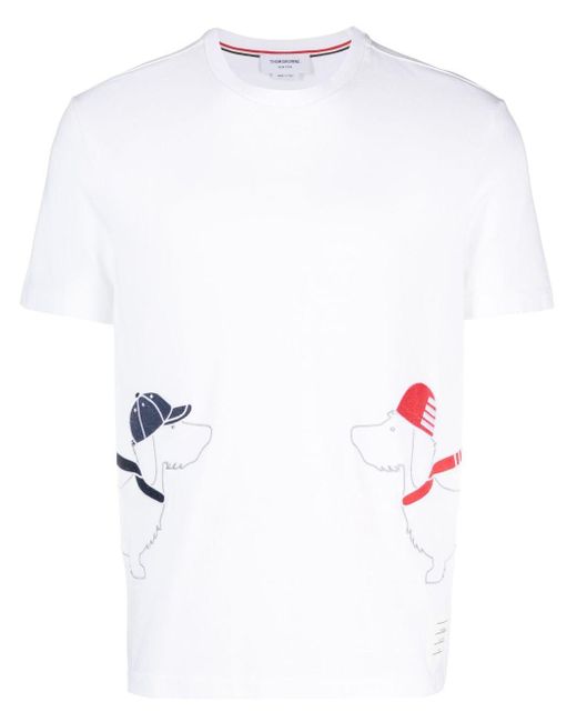 Thom Browne T-Shirt mit grafischem Print in White für Herren