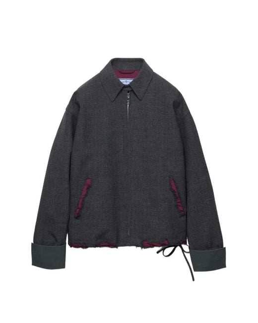 Prada Bonded Devoré Hoopsack Blouse in het Blue