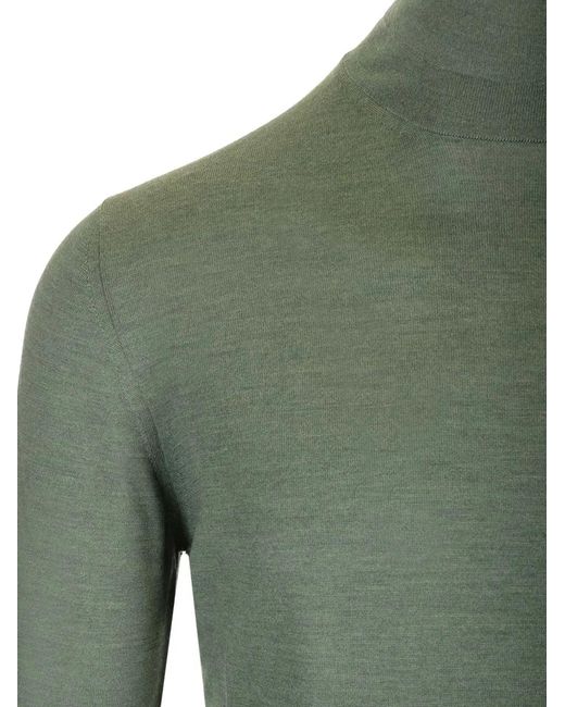 Mauro Ottaviani Green Ribbed-Trim Sweater for men