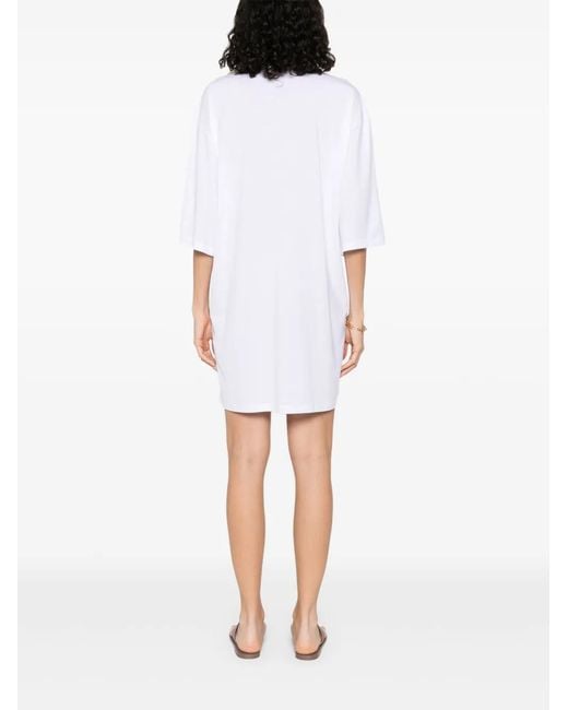 Totême White Relaxed T-Shirt Dress