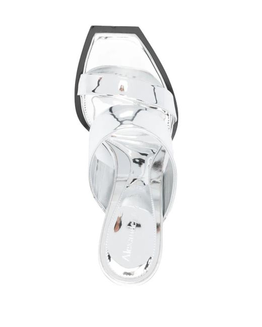 McQueen White Laminated Shard Sandal