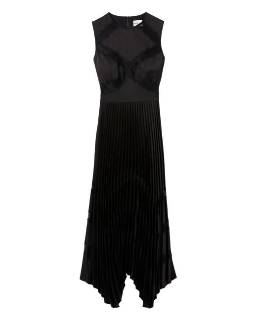 Robe Mi-Longue À Design Plissé Claudie Pierlot en coloris Black