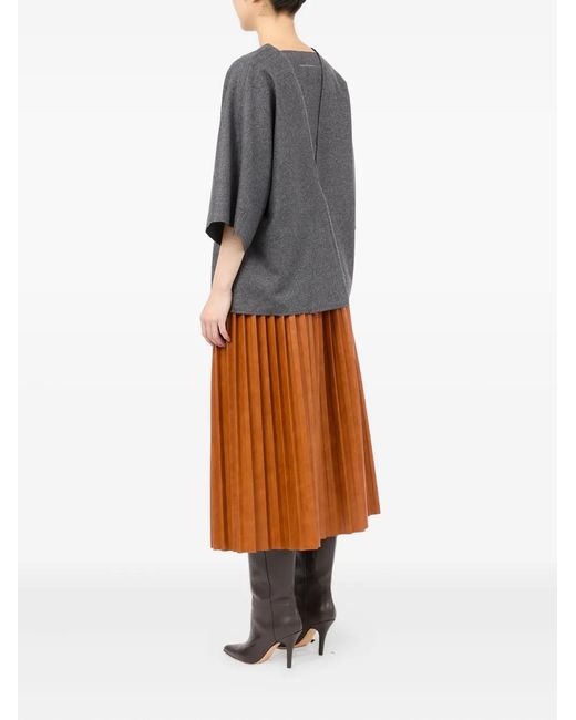 MM6 by Maison Margiela Gray Raw-Cut Detail Blouse